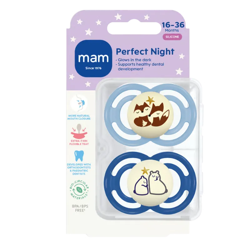 MAM Perfect Night Silk 16-36M Blue (2 stk)