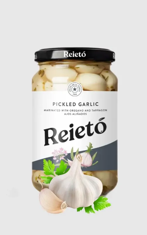 Reietó syltede hvidløg  345g (235G drænet vægt)