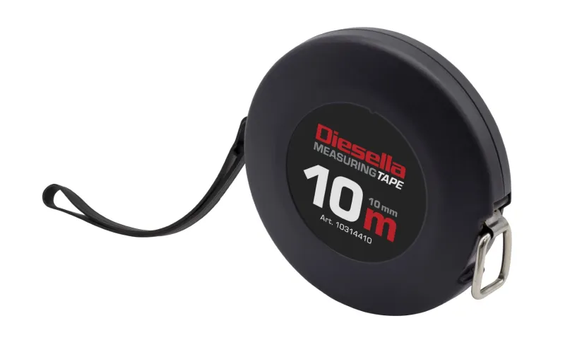 Båndmål 10Mx10MM stålbånd i lukket spolekassette