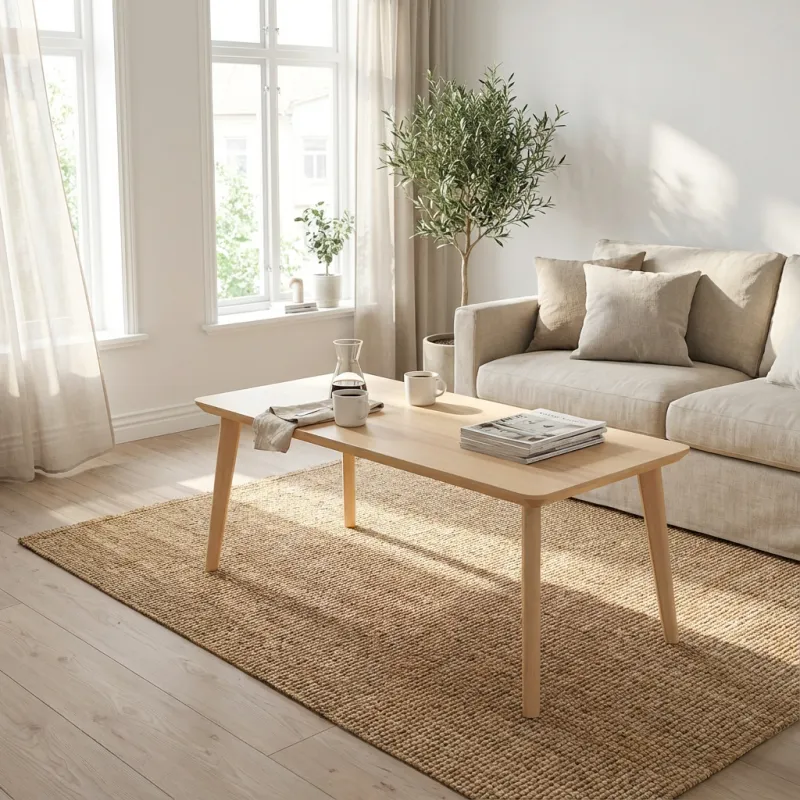CT 10 - Sofabord i massiv bøg med rektangulær form og størrelse 140 x 80 cm Højde