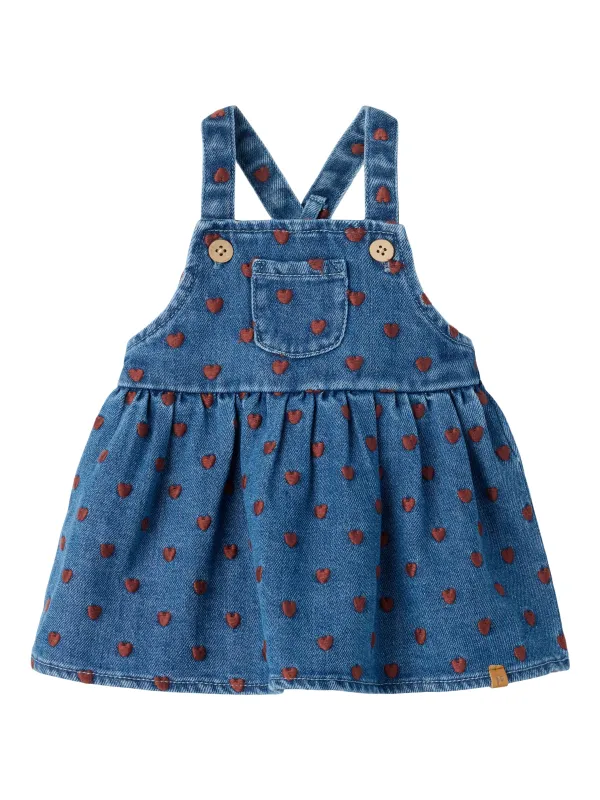 Lil Atelier Liva - Loose Denim Skirtall - Dark Blue Denim/Hearts - 68 cm