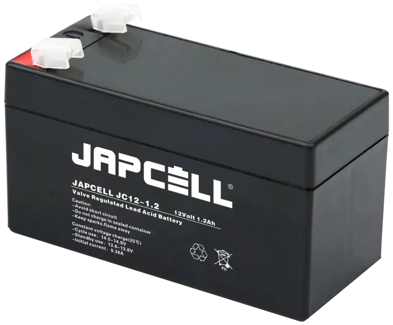 Japcell blybatteri JC12-1.2 AGM, 12V/1,2Ah