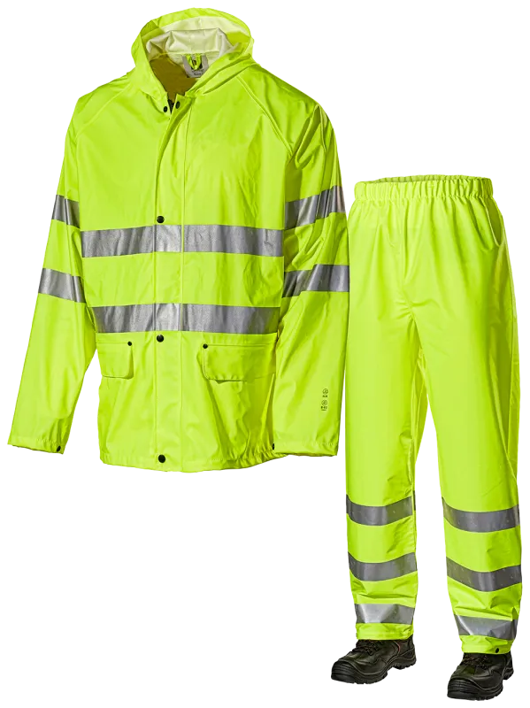 Regnsæt Jakk+Buks 2211PU Hi-Viz Gul Str. M