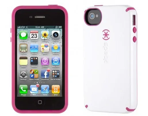 iPhone 4 & 4S SPECK® CandyShell cover. Hvid/Lyserød.