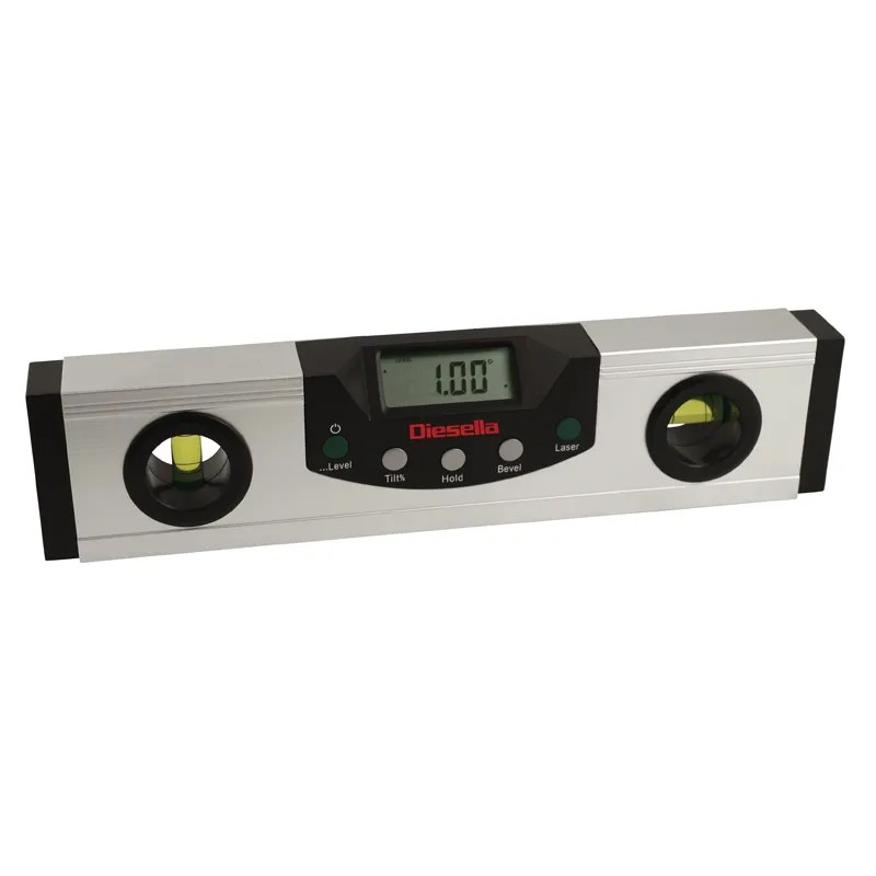 Digital vaterpas 230 mm/0,05° med +-laser- og LED lys