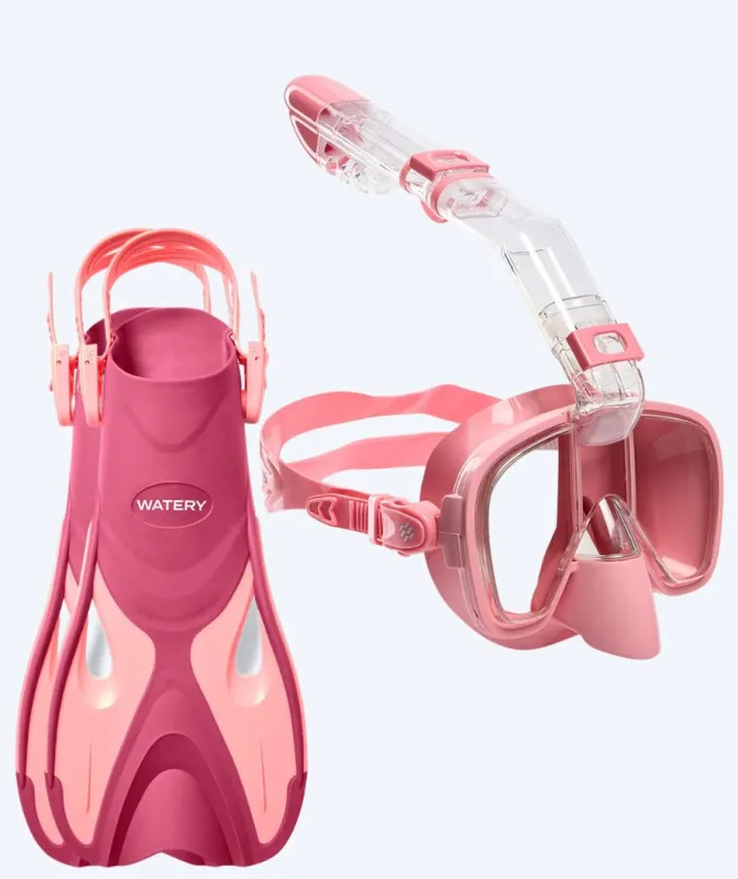 Watery snorkelsæt til voksne - Fisher/Pearl - Pink/pink - Snorkelsæt til voksne (+16 år)