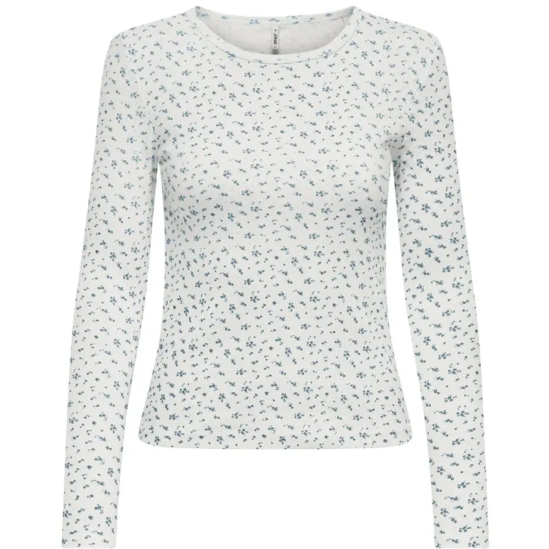 Only dame bluse ONLMADISON - Cloud Dancer Gry flower