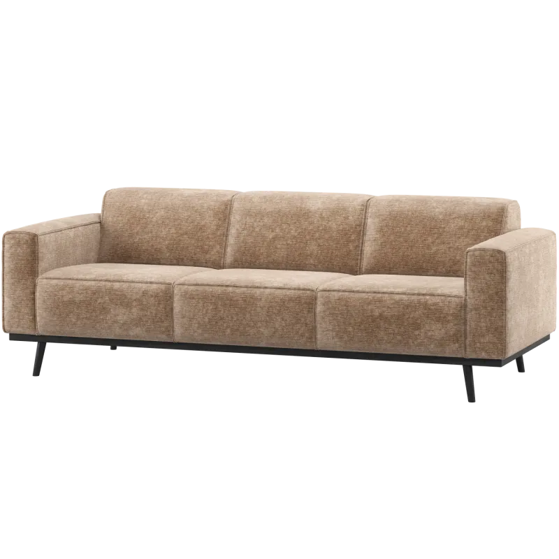 WOOOD Statement 3 pers. sofa - taupe chenille fløjl stof og birketræ (230cm)