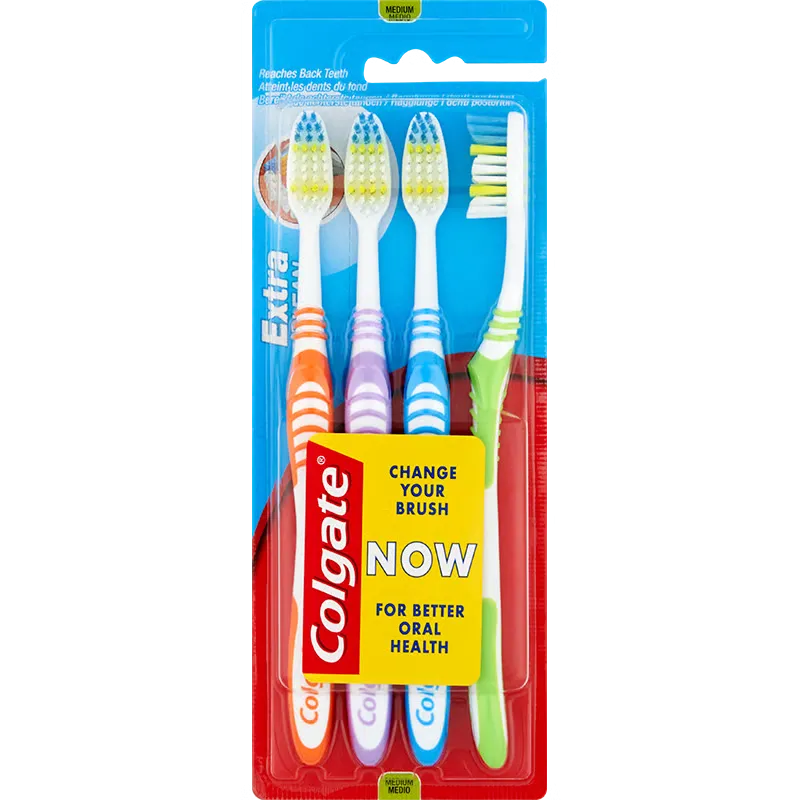 Colgate Extra Clean Medium Tandbørster (4 stk)