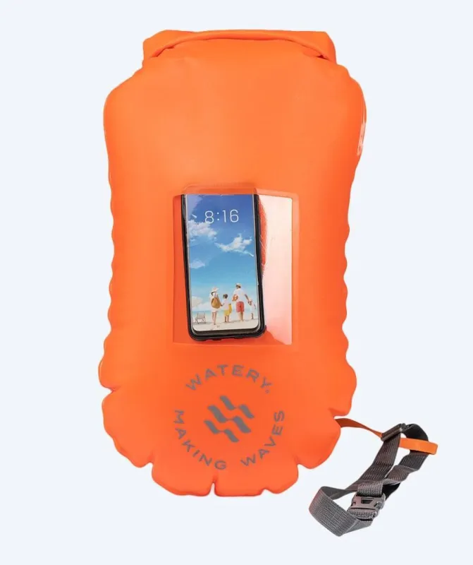 Watery havtaske til svømning - Window PVC 28L - Orange - Svømmebøje