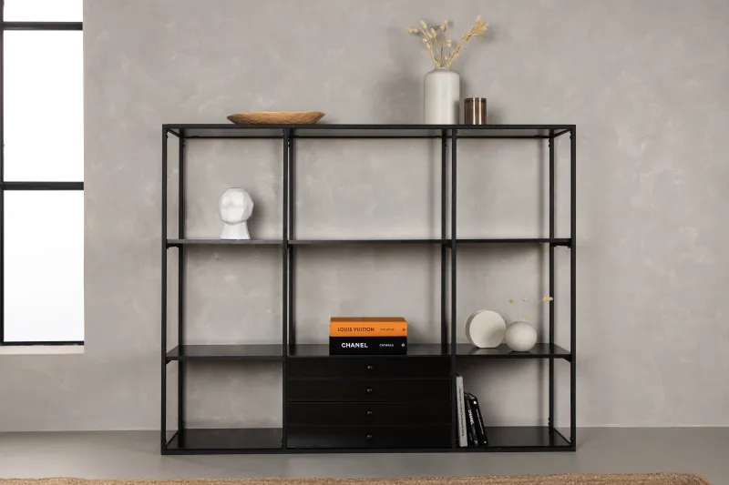 Venture Home - Amaraillo reol, sort, 150x120x35cm
