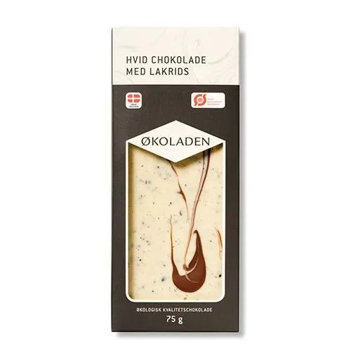 Økoladen Chokolade hvid lakrids Ø (75 g)