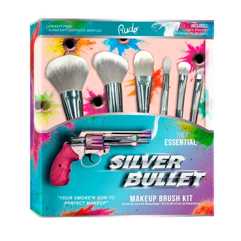 RUDE Cosmetics Silver Bullet Makeup Brush Kit (1 stk)