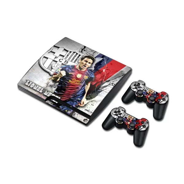 PS3 Slim skin til konsol og to controllere. Messi.
