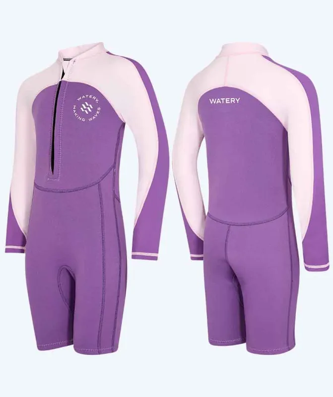 Watery UV våddragt til børn - Calypso Langærmet - Atlantic Purple