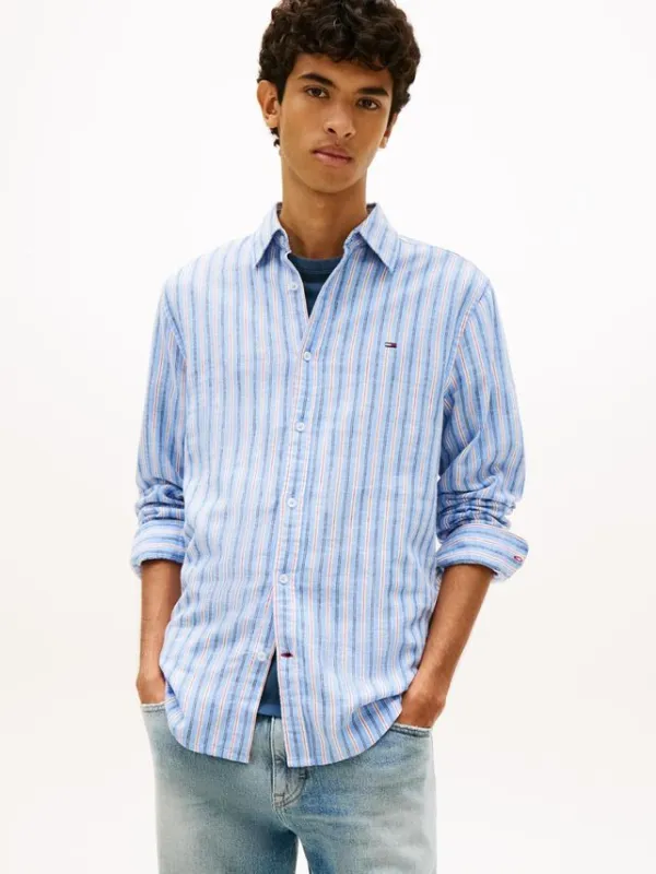 TJM REG LINEN MX STRP SHIRT EXT