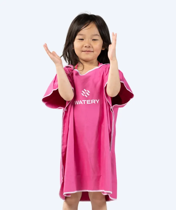 Watery badeponcho til børn (1-6) - Microfiber - Pink