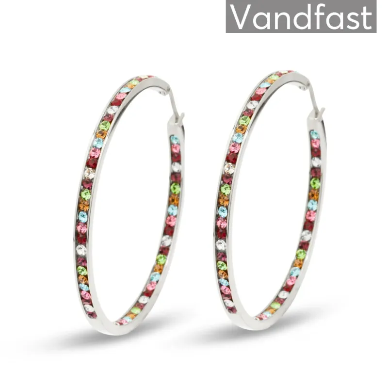 ANNEBRAUNER Creole Thin Big Multicolor Øreringe