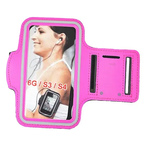 Sportsarmbånd til iPhone 6/6S, iPhone 7 & iPhone 8. Hot pink.