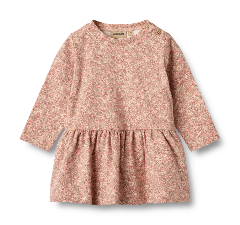 Bessie Jersey Kjole - Rose dust flower meadow - 6 MDR.