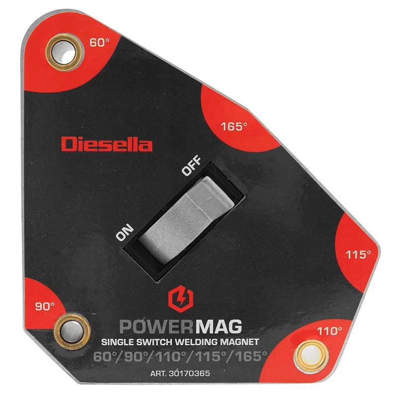 WLDPRO Multivinkel Svejsemagnet med 60°/90°/110°/115°/165° vinkler og on/off funktion (30kg/295N)