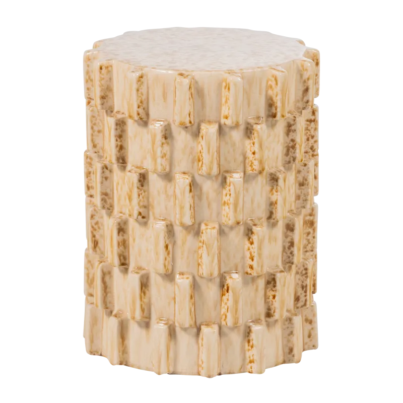 WOOOD Axu sidebord, rund - sand keramik (Ø35x45)