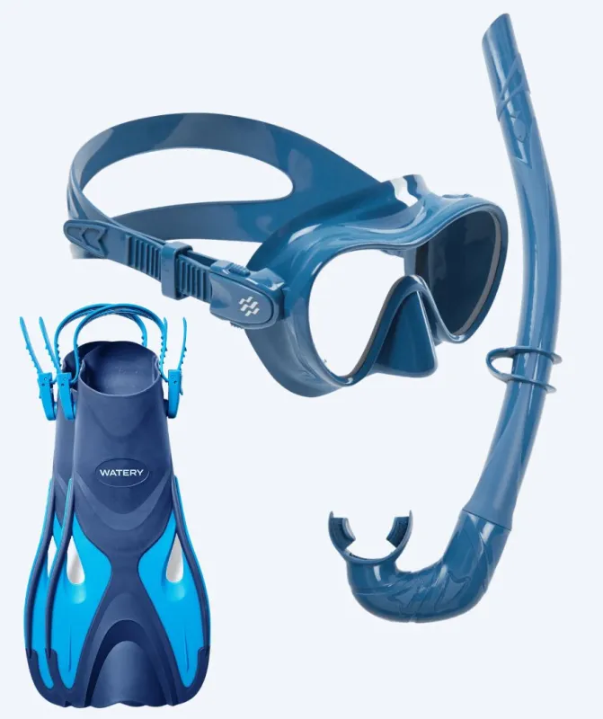 Watery snorkelsæt til børn - Fisher/Cliff - Blå/mørkeblå - Snorkelsæt til børn (4-16 år)