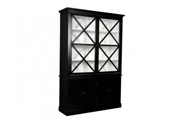 Orø Vitrineskab - 211x142x46 cm Sort/Hvid