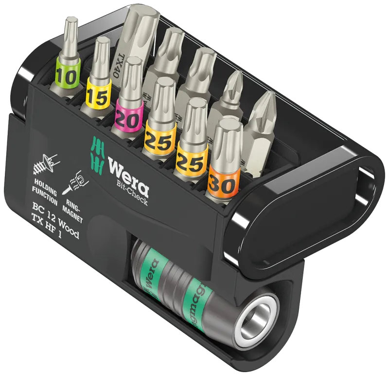 Bitssæt BC 12 Wood TX HF1, 11 bits + holder