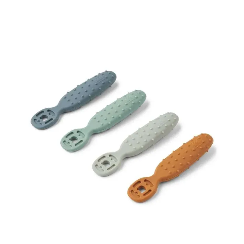 Liewood Caelia Baby Læringsskeer - 4 stk - Whale Blue/Multi Mix