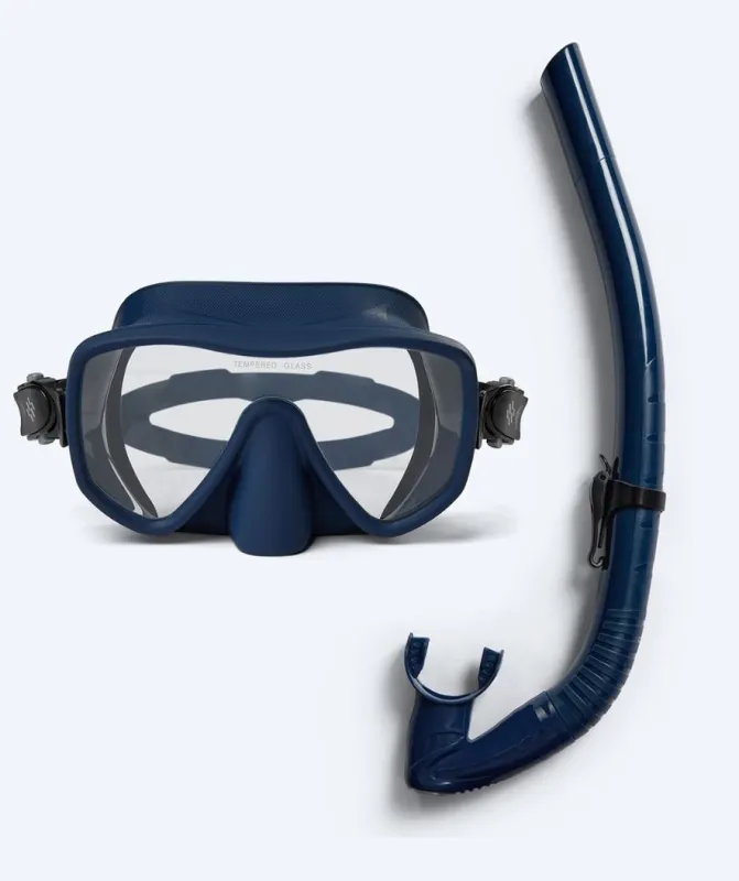 Watery Combo snorkelsæt til voksne (fra 15 år) - Coast - Mørkeblå - Snorkelsæt til voksne (+16 år)