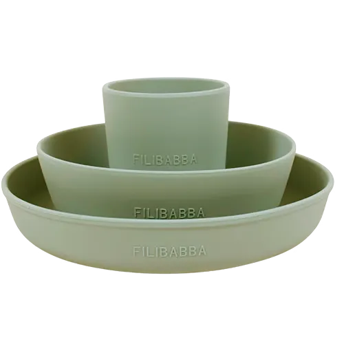 Filibabba Silikone Spisesæt Green (1 sæt)