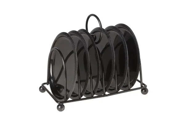 Bordskånere i Metal Med Holder Sort 6 Stk 10cm