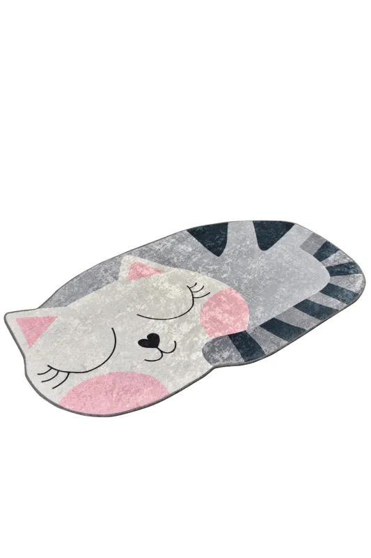 TEPPI Cat gulvtæppe til børn - multifarvet polyester (60x100)