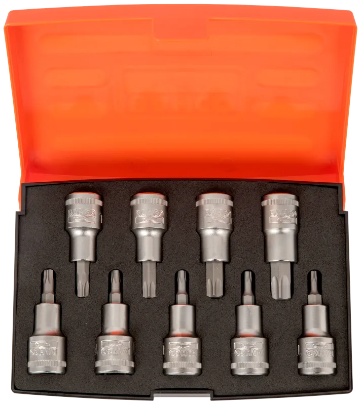 Topsæt S9TORX 1/2" TX20-60, 9 dele