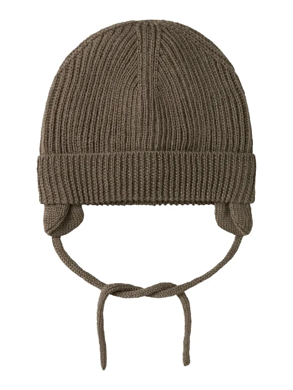 Lil Atelier Nanson Knit Hat - Shitake - 34/39