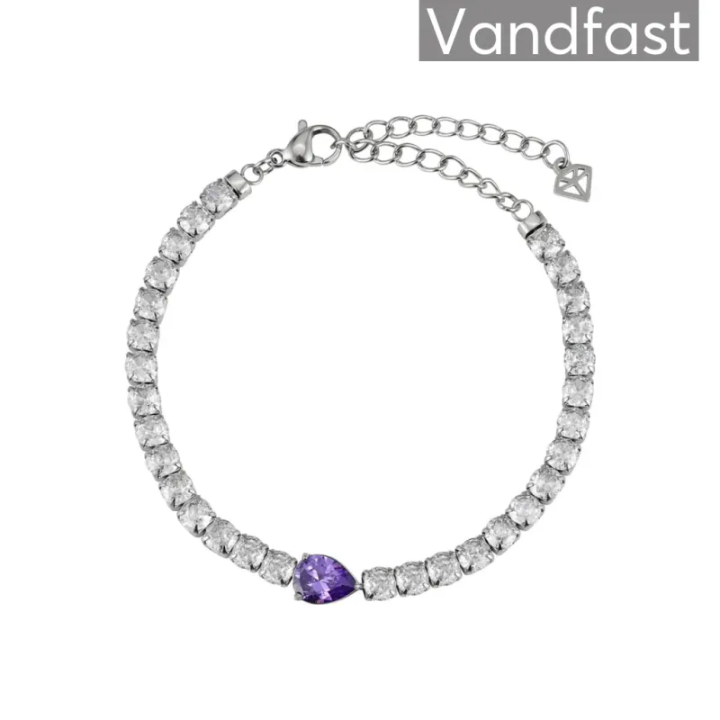ANNEBRAUNER Tennis Paris Violet Armbånd
