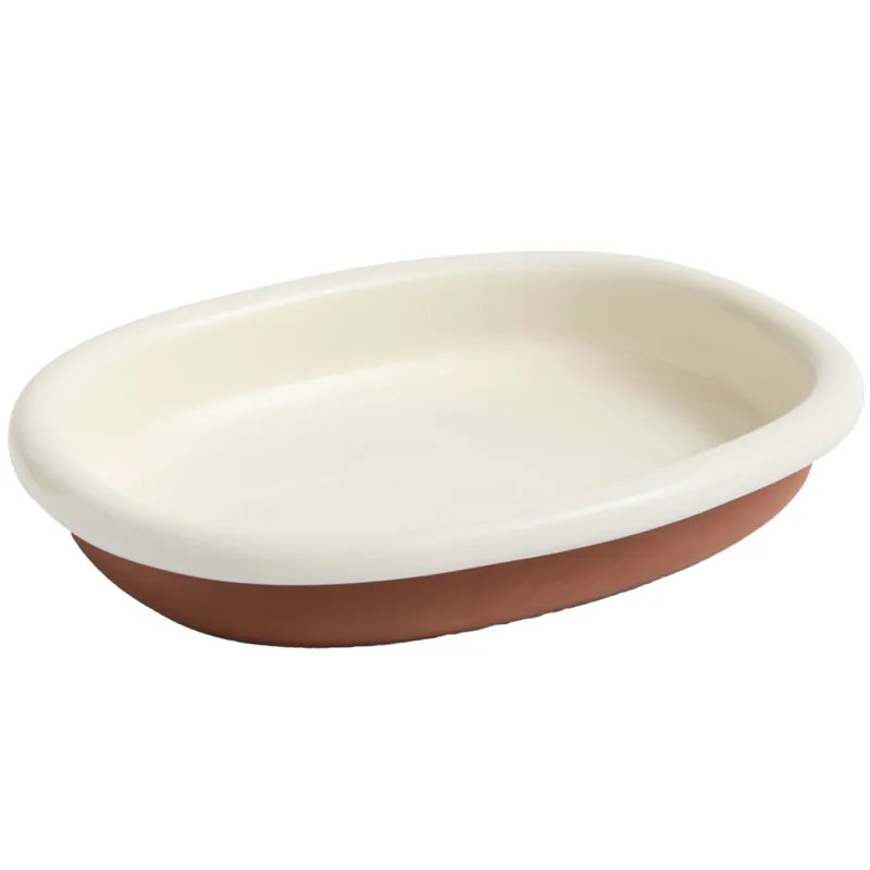 Hay Barro oval tallerken large, benhvid