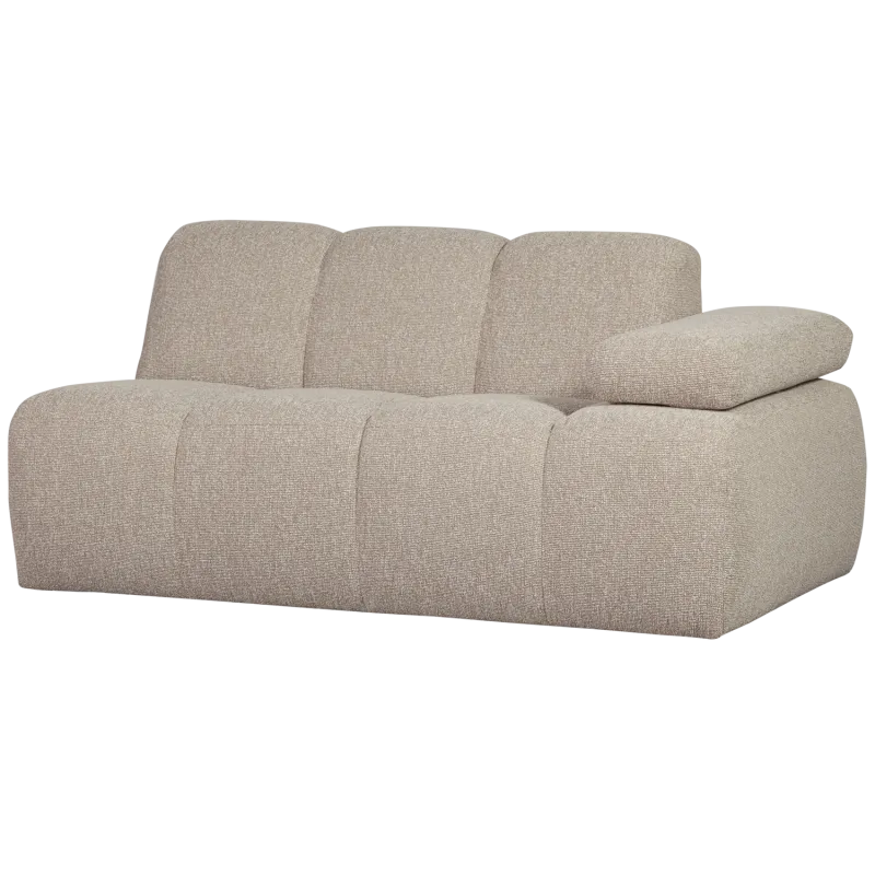 WOOOD Mojo 1,5 pers. element sofa, højre, m. armlæn - beige melange bouclé stof