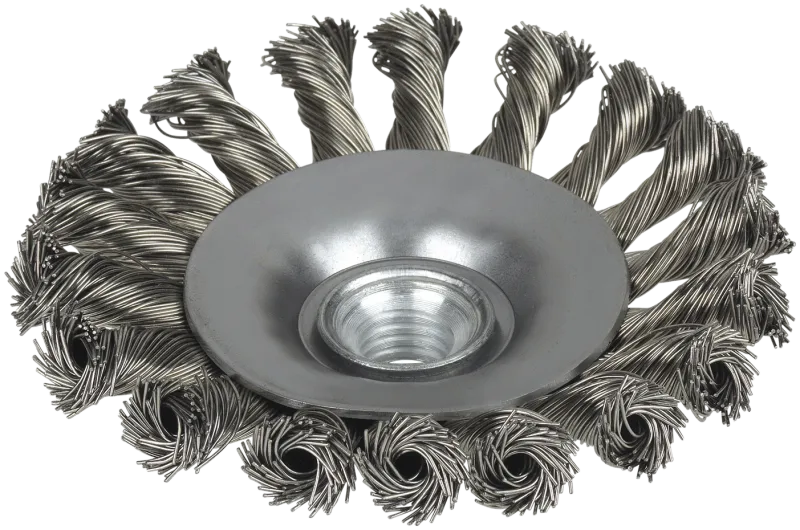 Keglestålbørste 28KDZR 115×27,5×M14 E0,35INOX