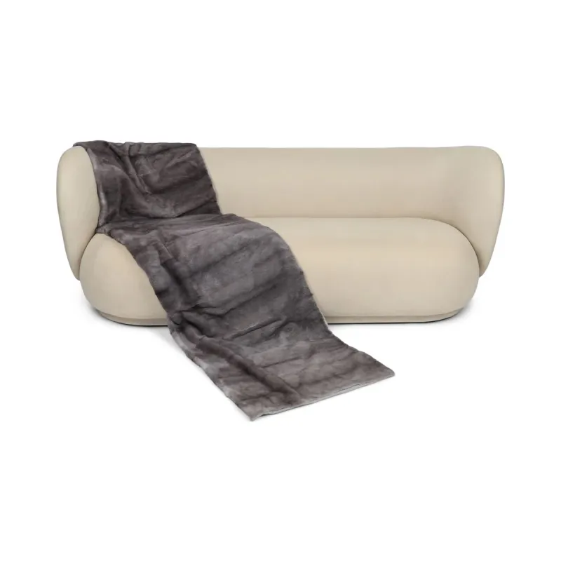 Minkplaid | Bagside af kashmir | Sapphire | 64x220 cm