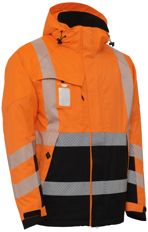 Hi-vis vinterjakke stretch 186100R orange/sort Str. XS