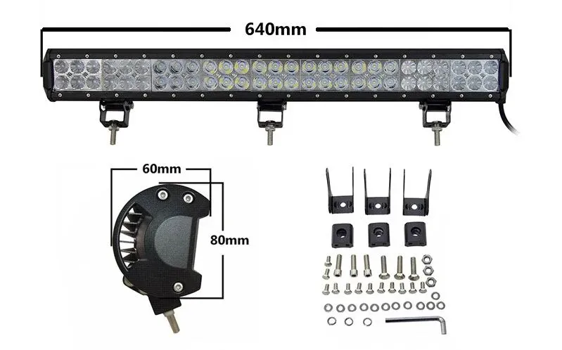 UDSALG - LED Lys bro / lys bar 162 watt 12/24 volt Combo - Dinled - Køretøjs projektører