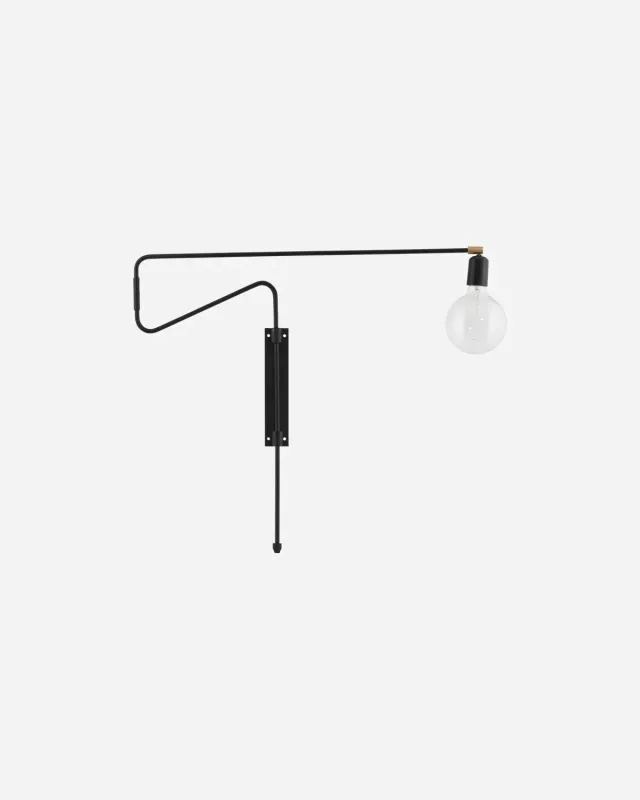 House Doctor - Væglampe, Swing, Sort, 70cm