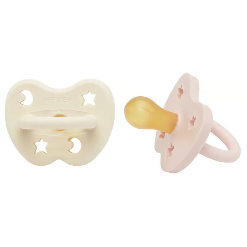 Hevea Naturgummi Sut, Nyfødt 0+ måned Powder Pink & Milky White (1 sæt)