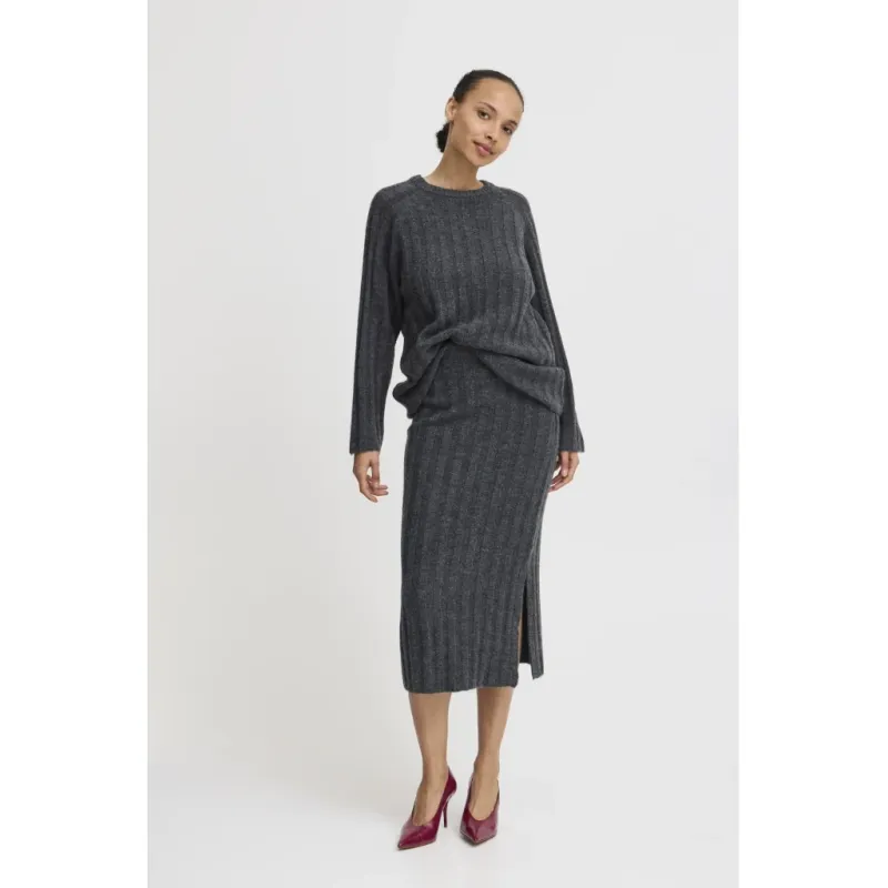 B.YOUNG dame nederdel BYMARIANNE - Dark grey melange