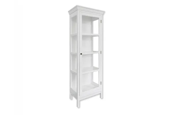 Endelave Vitrineskab - 165x57x36 cm Hvid