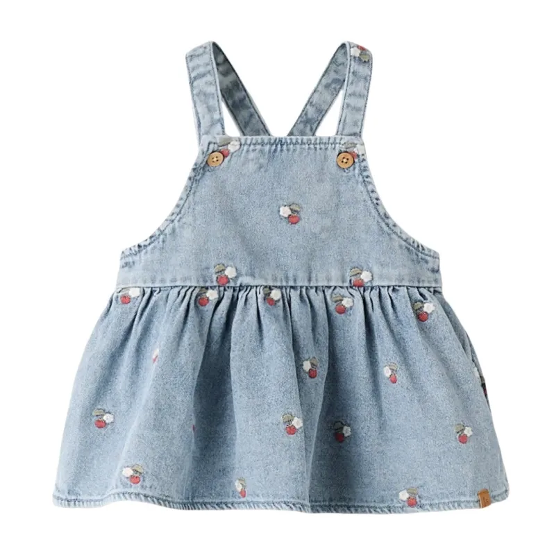 Lil Atelier Funda - Denim Emb Skirtall - Medium Blue Denim/EMB - 56 cm