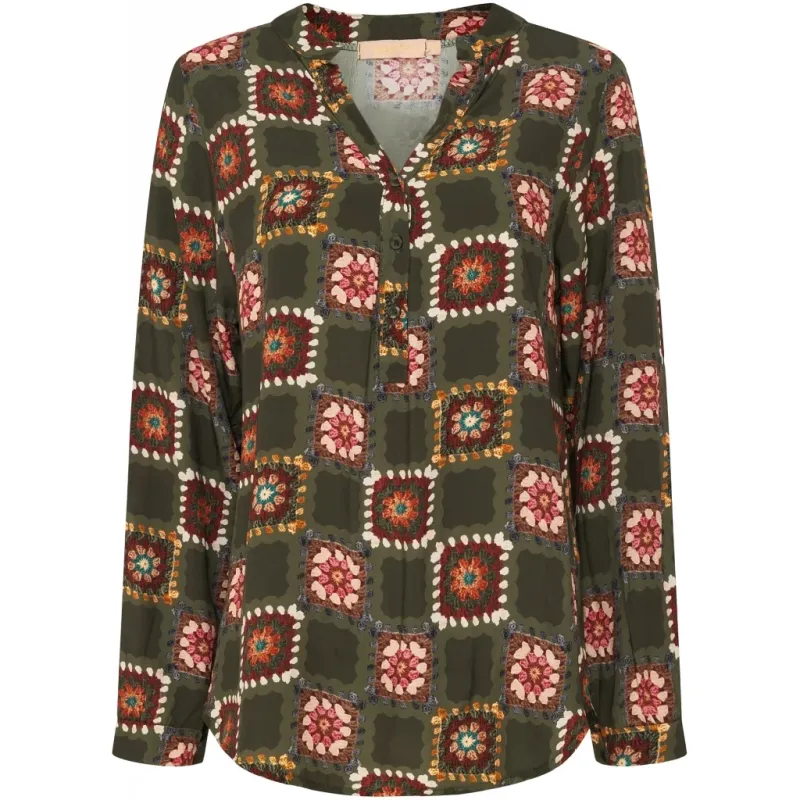 Marta Du Chateau dame skjorte - 8128 - Military Check