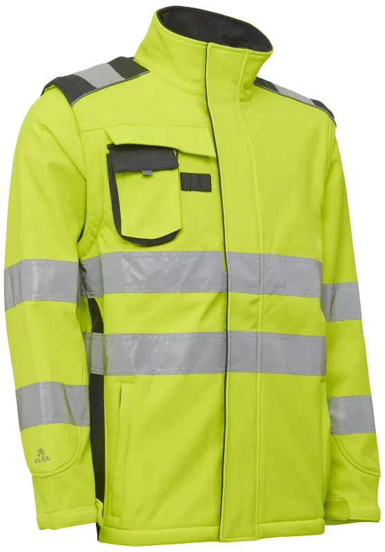 Hi-vis softshelljakke 116504R gul Str./grå S